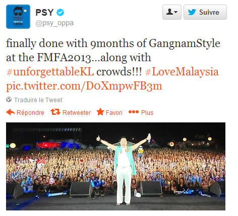 Tweet de PSY