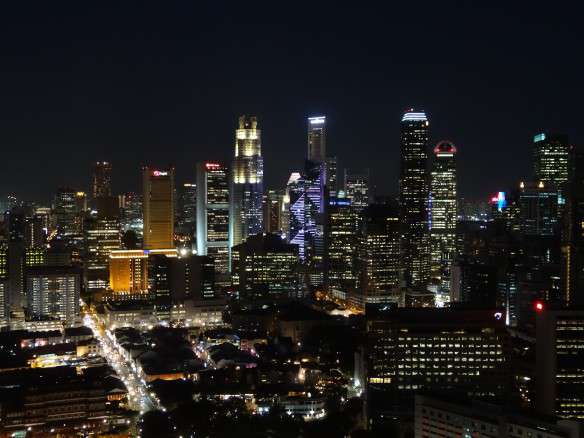 CBD de Singapour de nuit