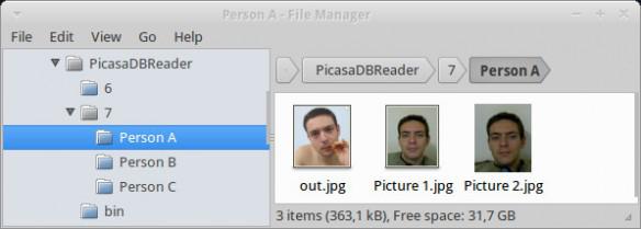 Résultat de l'extraction des visages de Picasa 3.9