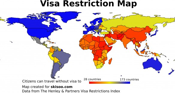 Carte des restrcitions de Visa